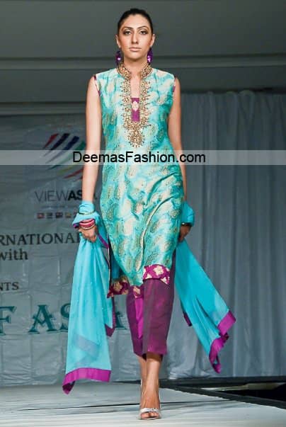 Latest Pakistani Designer Dress - Ferozi Magenta Formal Wear