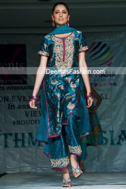 Latest Pakistani Formal Wear - Turquoise Blue Dress