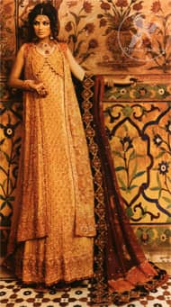 Light Gold Double Layer Gown Lehnga