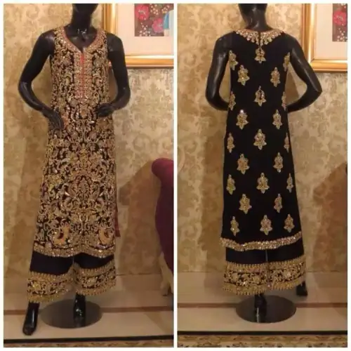 Black Fully Embellished Formal Wear Long Shirt - Flapper