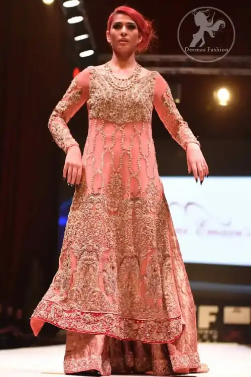 Peach Back Trail Maxi Banarsi Sharara