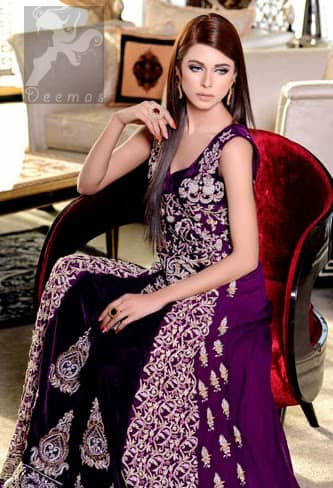 Latest Purple Double Layer Party Wear Gown