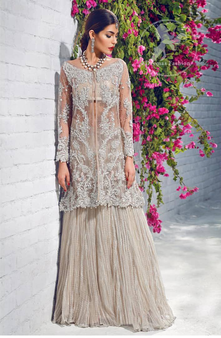 beige-front-open-gown-crushed-lehenga-3