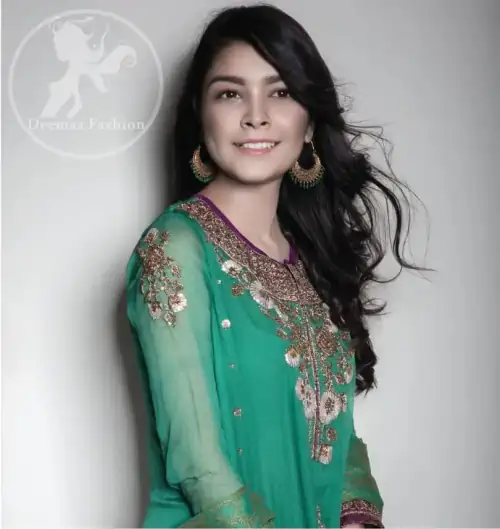 Dark Green Anarkali Frock - Churidar Pajama