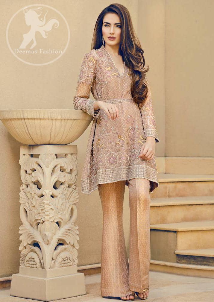 Light Brown Short Frock – Bell Bottom Trousers Light Brown Short Frock – Bell Bottom Trousers