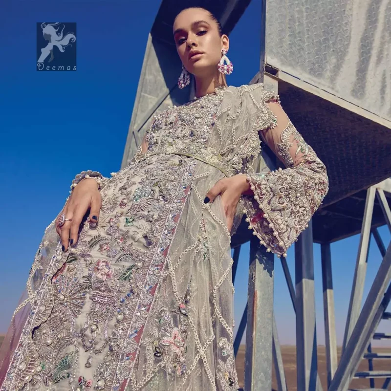 Light Coral Net Maxi Churidar Pajama