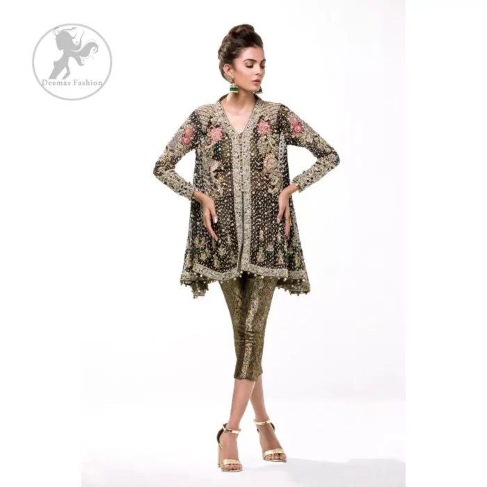 Cocoa Brown Capri Pants Forest Black Peplum