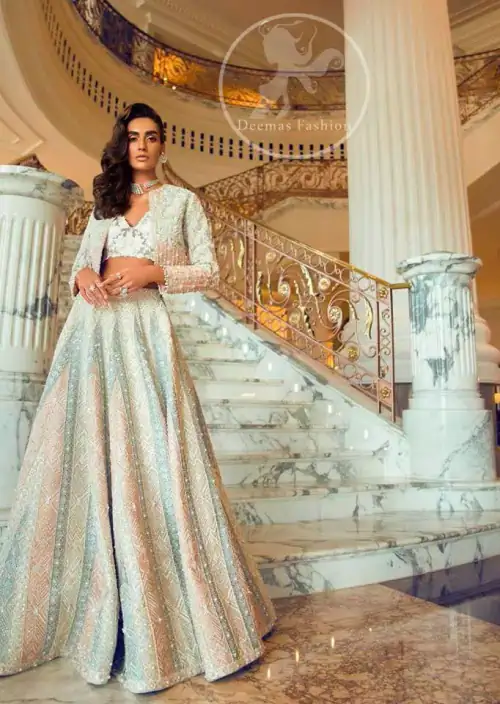 Green Spring White Sharara Ivory Blouse