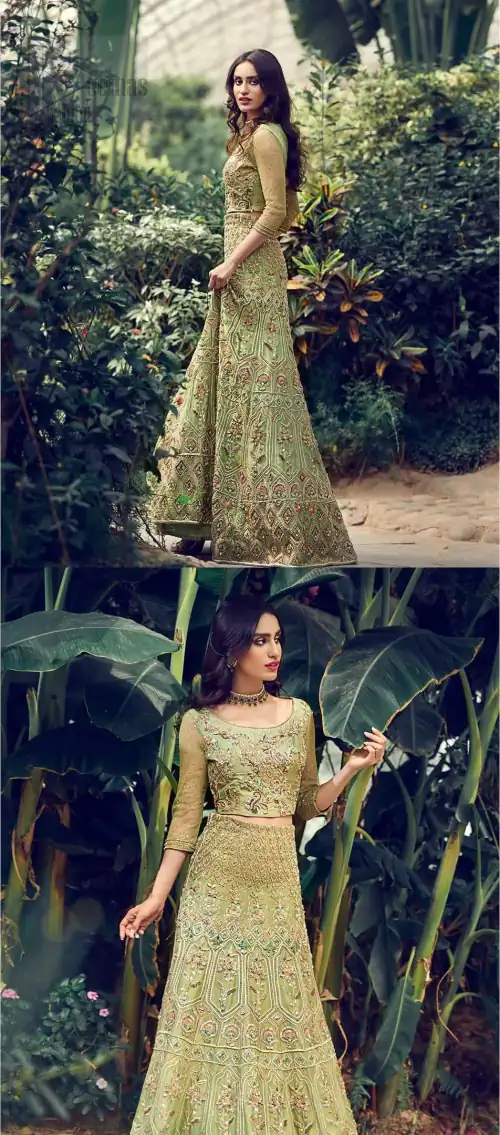 Nothing speaks of femininity and class louder than this mehndi outfits for bridesmaids. Steal the moment with this outfit with