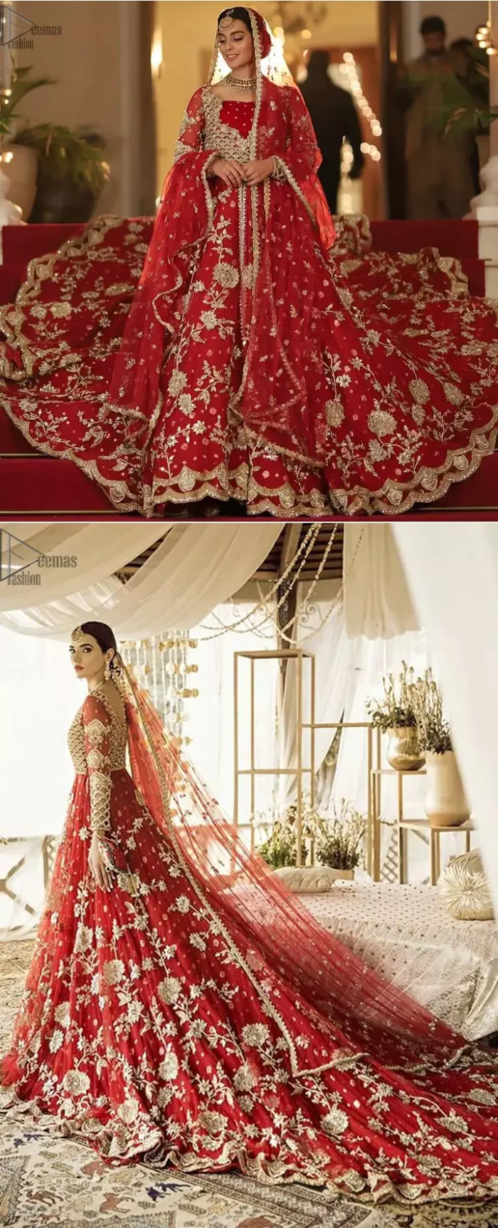 Red Front Open Back Train Maxi