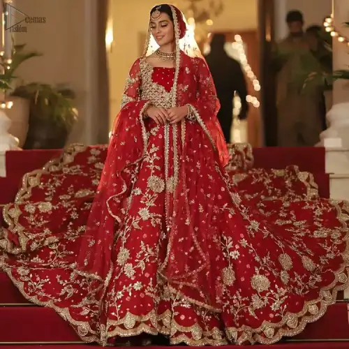 Red Front Open Back Train Maxi