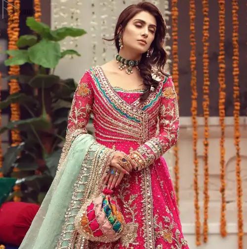 Pink Angrakha Frock – Ruffled Lehenga