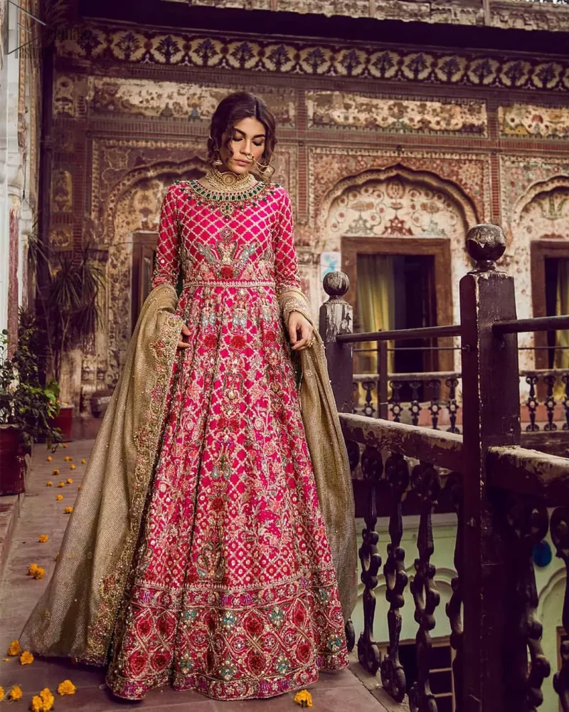 Pink Lehenga Blouse – Fawn Dupatta