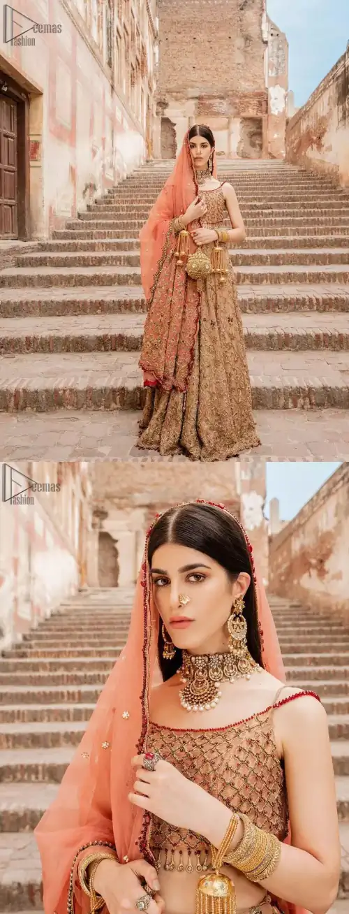 Crafted with love. This beautiful bride is a vision of impeccable grace and elegance in a divinely crafted bridal couture,