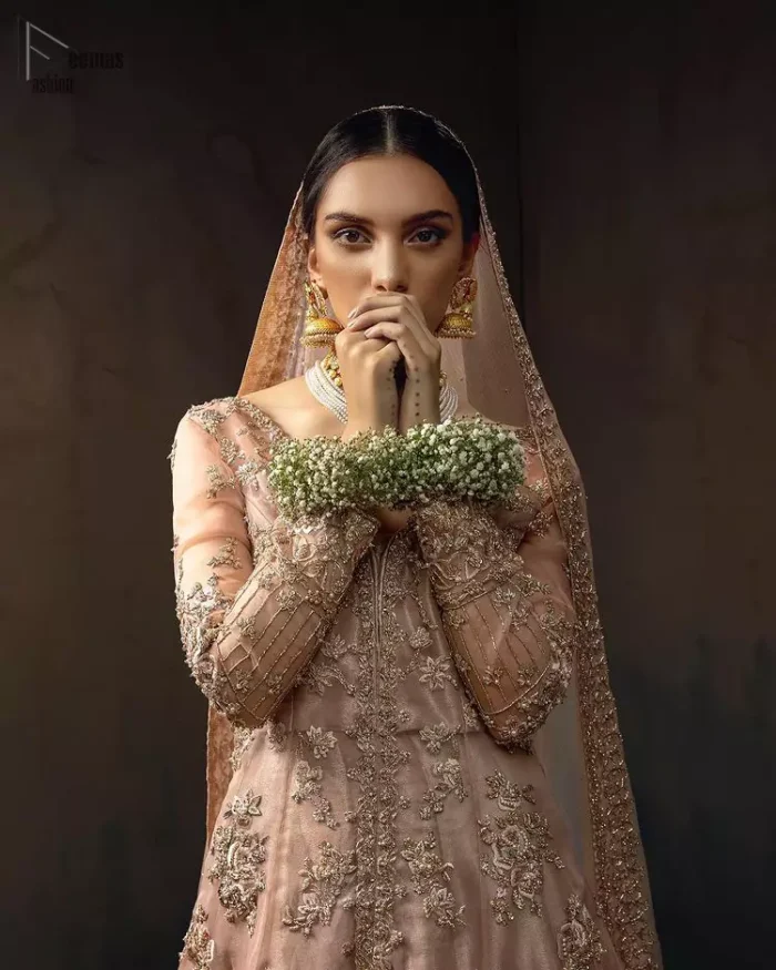Tea Rose Front Open Maxi – Lehenga Dupatta