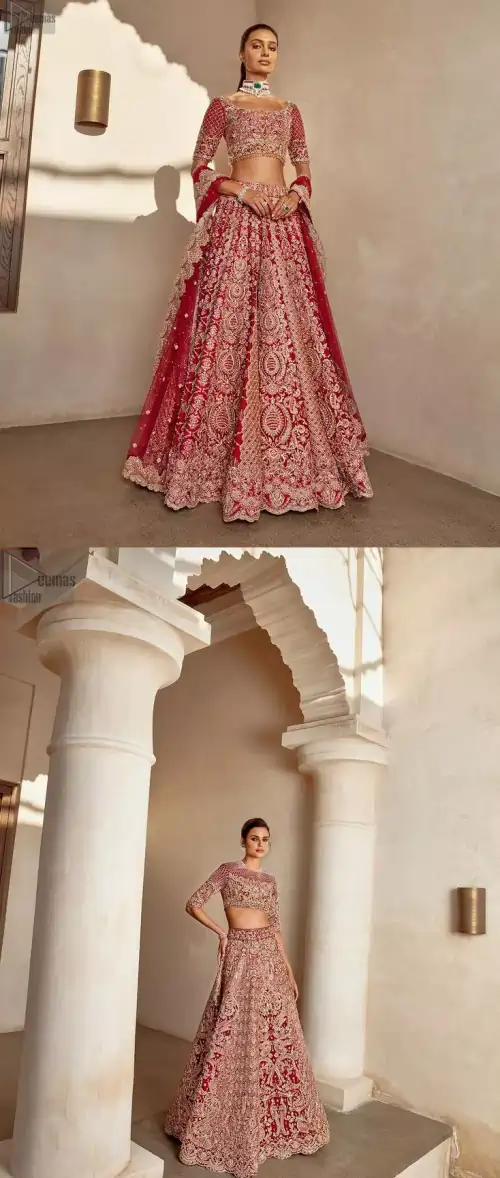 Red Lehenga Blouse – Dupatta