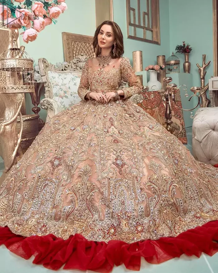 Peach Ruffled Maxi – Dupatta