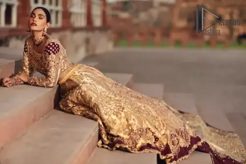 Adorn yourself in the layers of golden that feel rich on the skin. This outfit which is starting with a