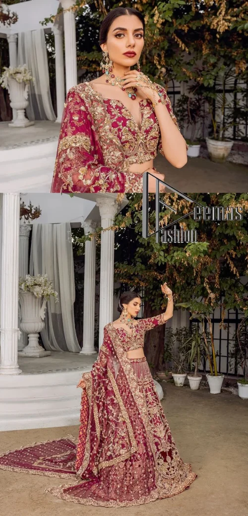 Make your day more lovely by wearing maroon colours. Maroon is just the star among all colours for the bride's