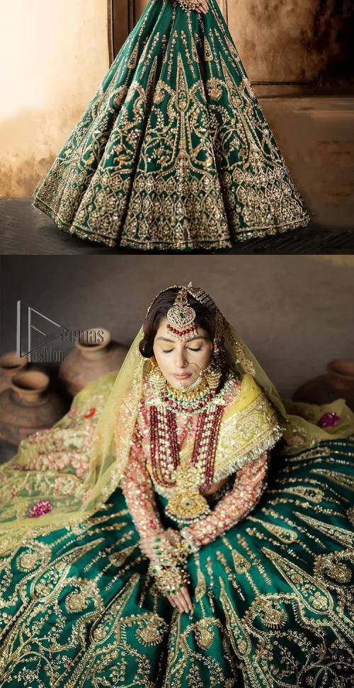 The blushing moment you found your dream mehndi outfit. This mehndi outfit is handsomely and attractively prepared in the level