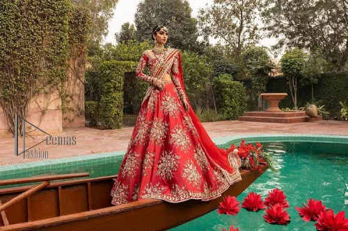 Nothing beats the luxury of bright red couture in reception. Our luxury bright red blouse is entirely hand-worked and finished