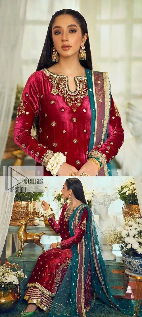 Dreamy details that scream crimson. The day outfits you need to shine your light. DeemasFashion presents this party wear which