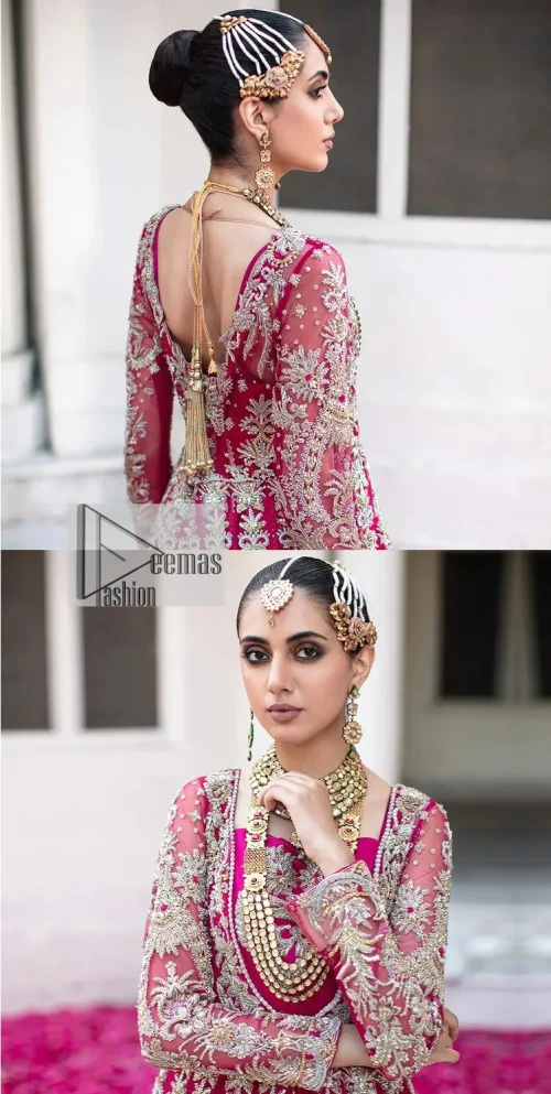 Be a dream vision in this floral shocking pink article. The shocking pink maxi is a breathtaking masterpiece that wins