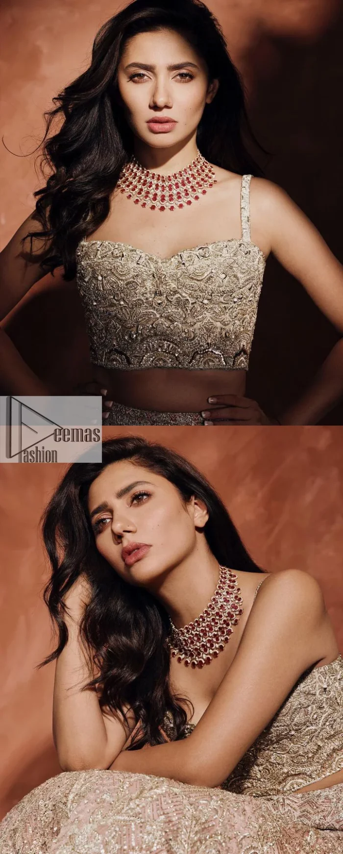 Chill vibes on your big day with this walima outfit. A soft pink blouse is embellished in tilla,dabka, kora, Kundan and crystals with a fish cut style lehenga with a huge trail at the back. The blouse has a sweetheart neckline to make this outfit romantic. Further, the blouse is embellished with silver embroidery just to make you a spotlight of the show. The sleeveless style makes this masterpiece unique and lovely. It is paired up with a fish-cut lehenga in the same colour. The heavy bak train lehenga is adorned with embroidery making a bride look more regal than a costume.