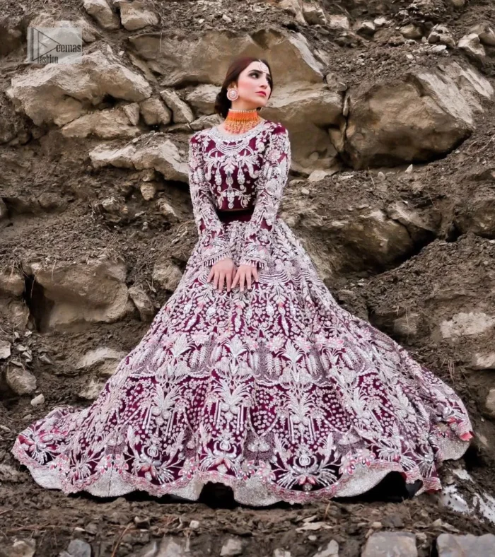 Elevate your Barat day with our exquisite reception outfit, a symbol of timeless elegance and grace. Meticulously crafted blouse with silver and multiple color embroidery to detail with tilla, dabka, kora, Kundan, and the real magic of Zardozi, this ensemble blouse has intricate embroidery and opulent fabrics, perfect for your special celebration.