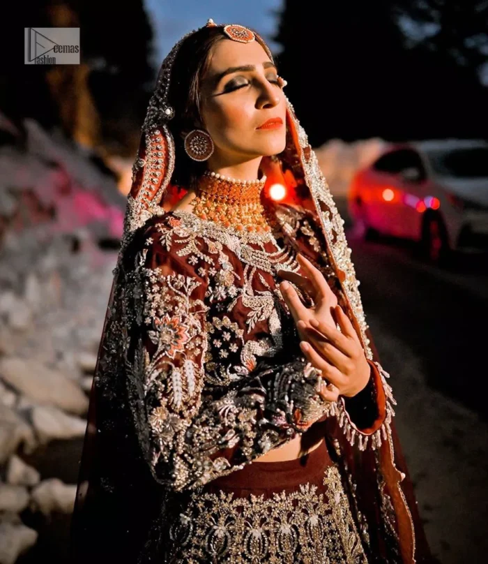 Meticulously crafted blouse with silver and multiple color embroidery to detail with tilla, dabka, kora, Kundan, and the real magic of Zardozi