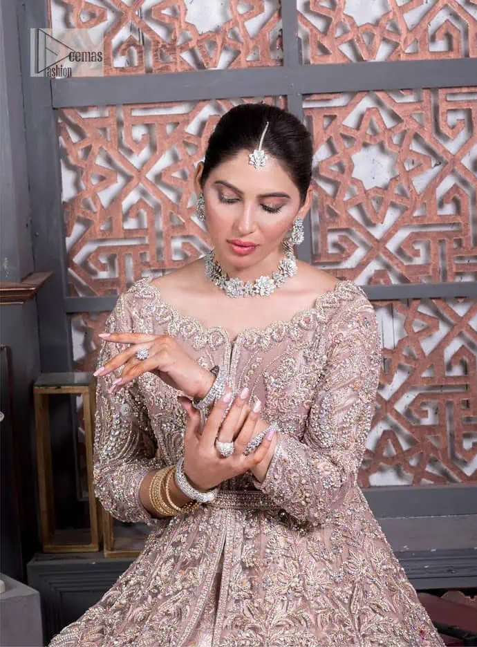 Tea Pink Front Open Flared Maxi – Lehenga n Dupatta