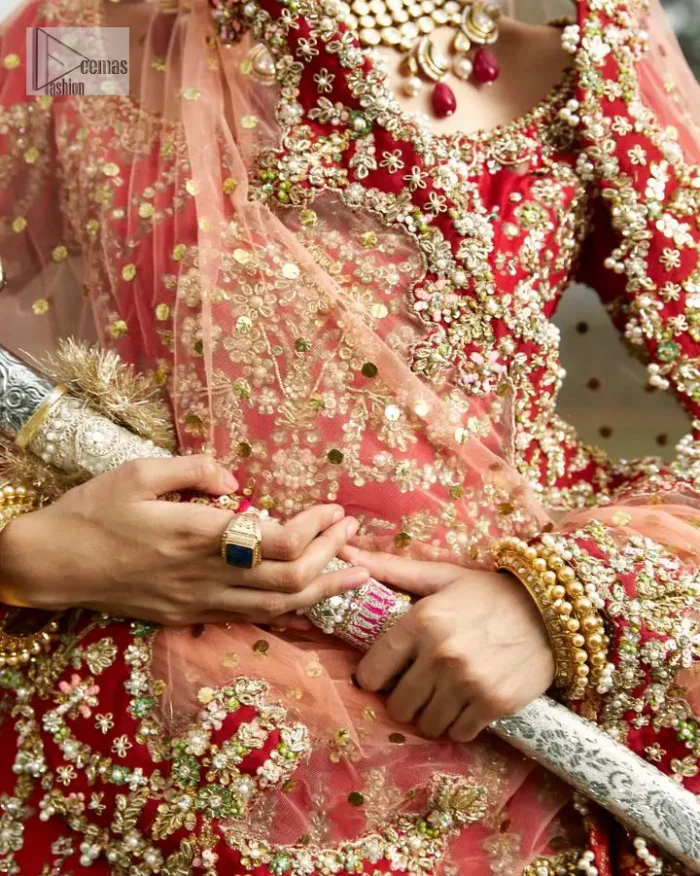 This dress has a mix of machine and hand embroidery but we only do hand embroidery.
