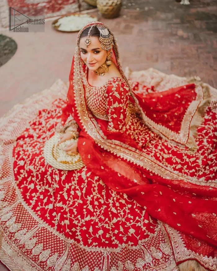 A fusion of modern and classic elements of the beautiful floral jaal lehenga offers a truly distinctive look, making you the center of attention.