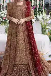 Copper Long Shirt Farshi Lehenga Maroon Dupatta