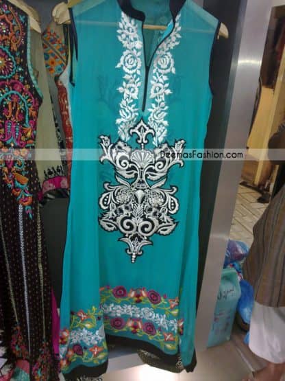 Latest Casual Clothes - Ferozi Embroidered Dress