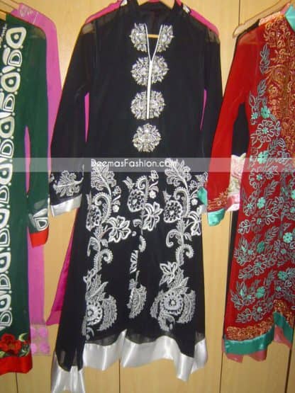 Pakistani Latest Casual Wear - Black & White Designer Dress