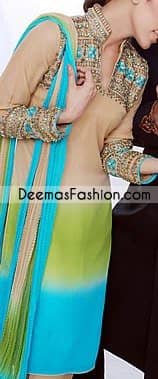 Latest Pakistani Casual Wear - Light Brown Shalwar Kameez Dress