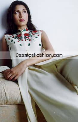 Latest Pakistani Fashion Elegant White Casual Dress