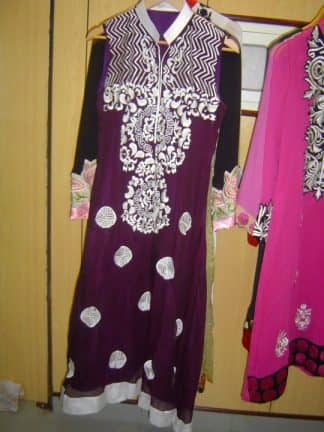 Dark Purple A-line Casual Wear - Pakistani Casual Trend