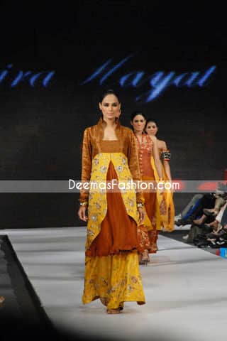 Latest Pakistani Fashion Clothes Yellow Orange