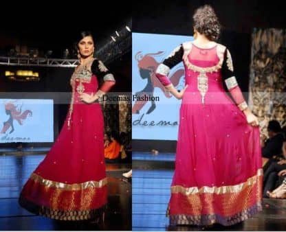 Shocking Pink Anarkali Pishwas Dress