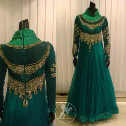 Teal Semi Formal Anarkali Frock