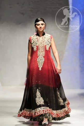 Black Red Double Layer 2 Tone Long Dress