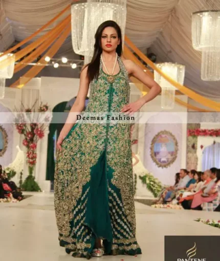 Bottle Green Heavy Bridal Dress