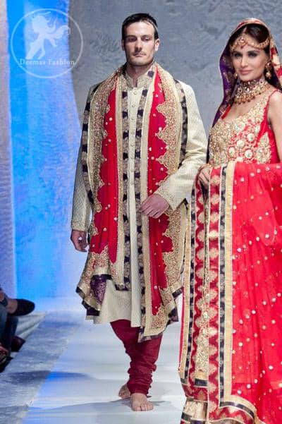 Bright Red Fully Embroidered Shirt Bridal Lehnga and Dupatta
