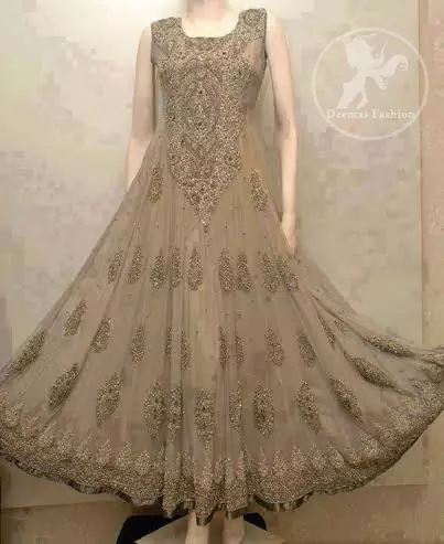 Fawn Anarkali with Churidar Pajama