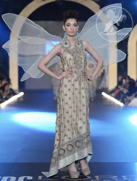 Fawn Sides Down Fully Embellished Dress