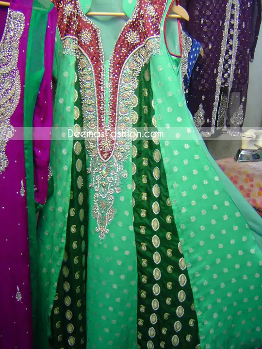 Latest Pakistani Fashion Green Designers Casual Dress 2015
