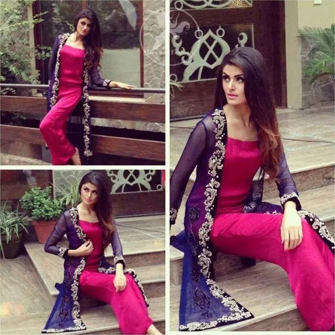 Shocking Pink Jump Suit - Purple Gown