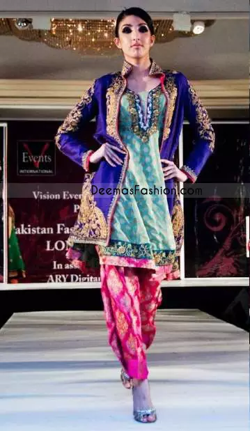 Gown StylePurple & Sea Green